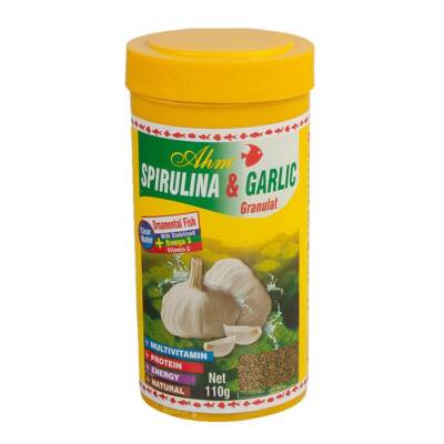 Ahm Spirulina Garlic Granulat Balık Yemi 250 Ml - 1