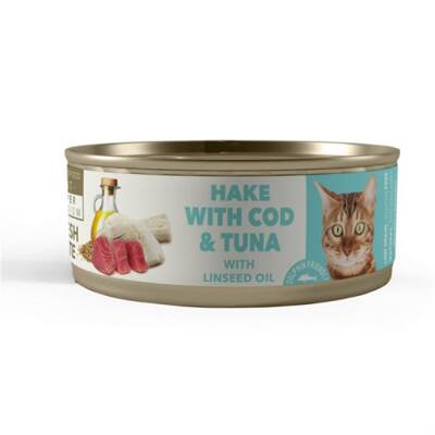 Amity Süper Premium Sterilised Hake Cod Tuna Balıklı Yetişkin Kedi Konservesi 80 Gr - 1