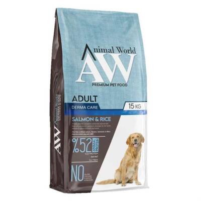 Animal World Derma Care Somonlu ve Pirinçli Yetişkin Köpek Maması 15 Kg - 1