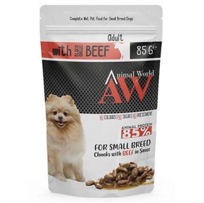 Animal World With Beef Biftek Etli Küçük Irk Pouch Köpek Yaş Maması 85 Gr - 1