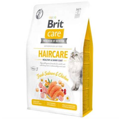 Brit Care Haircare Somon Tavuk Deri Tüy Sağlığı Tahılsız Yetişkin Kedi Maması 7 Kg - 1