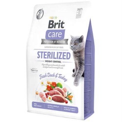 Brit Care Sterilised Weight Control Ördek ve Hindili Tahılsız Kısırlaştırılmış Yetişkin Kedi Maması 2 Kg - 1
