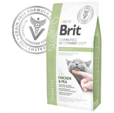 Brit Care Veterinary Diets Diabetes Tahılsız Tavuk Bezelye Yetişkin Kedi Maması 2 Kg - 1