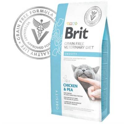 Brit Care Veterinary Diets Obesity Tavuk Bezelye Tahılsız Yetişkin Kedi Maması 2 Kg - 1