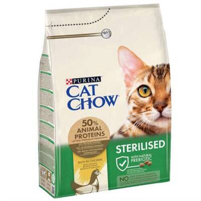 Cat Chow Adult Kısırlaştırılmış Tavuklu Yetişkin Kedi Maması 3 Kg - 1