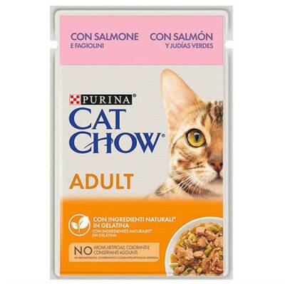 Cat Chow Adult Somonlu Pouch Yetişkin Yaş Kedi Maması 85 Gr - 1
