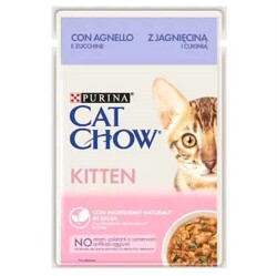 Cat Chow Kitten Kuzu Etli ve Kabaklı Pouch Yavru Yaş Kedi Maması 85 Gr - 1