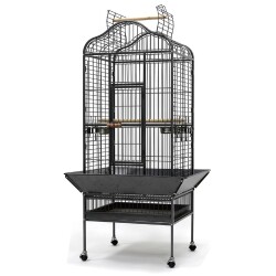 Dayang Papağan Eğitim Kafesi Ayaklı Siyah 61x56x156 - 1
