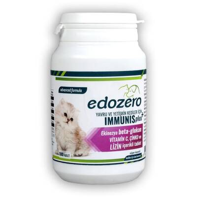 Edozero Yavru ve Yetişkin Kediler Için Bağışıklık Sistemi Desteği Immunis Plus 100 Adet - 1