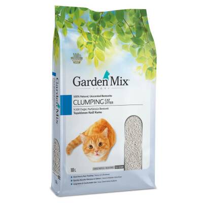 Garden Mix Bentonit Parfümsüz Kalın 10L Kedi Kumu - 1