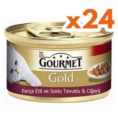 Gourmet Gold Parça Etli Tavuklu ve Ciğerli Kedi Konservesi 85 Gr 24 Al 20 Öde - 1
