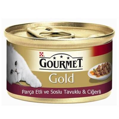 Gourmet Gold Parça Etli Tavuklu ve Ciğerli Kedi Konservesi 85 Gr - 1