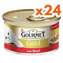 Gourmet Gold Parça Sığır Etli Konserve Kedi Maması 85 Gr 24 Al 20 Öde - 1