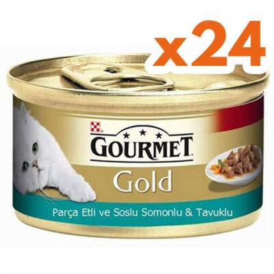 Gourmet Gold Somonlu ve Tavuklu Kedi Konservesi 85 Gr 24 Al 20 öde - 1