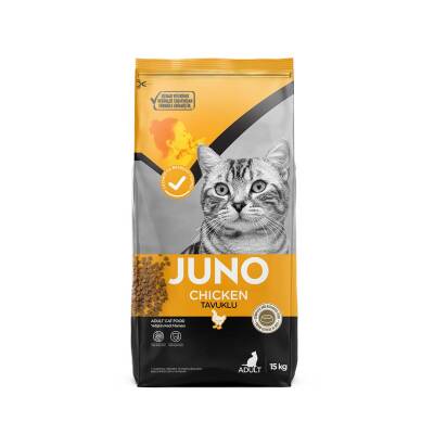 Juno Yetişkin Kedi Maması Tavuklu 15 Kg - 1