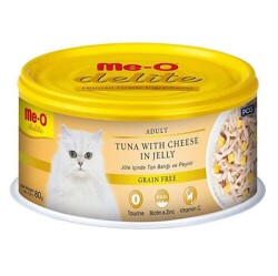 Me-O Delite Ton Balıklı ve Peynirli Jelly Tahılsız Yetişkin Kedi Konservesi 80 Gr - 1