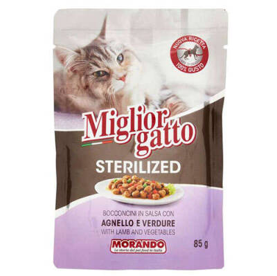 Miglior Gatto Pouch Sterilised Kuzu ve Sebzeli Kısırlaştırılmış Yaş Kedi Maması 85 Gr - 1