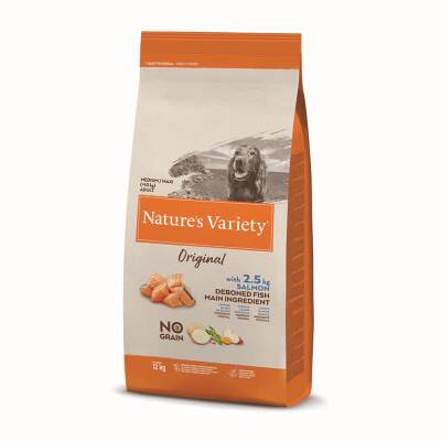 Nature's Variety No Grain Medium Maxi Yetişkin Salmonlu Köpek Maması 12 Kg - 1