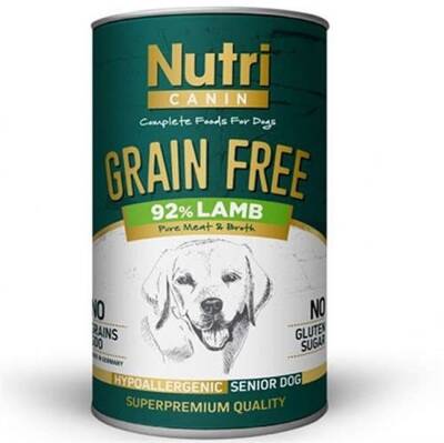 Nutri Canin Tahılsız Senior Grain Free Kuzu Etli Yaşlı Köpek Konservesi 400 Gr - 1