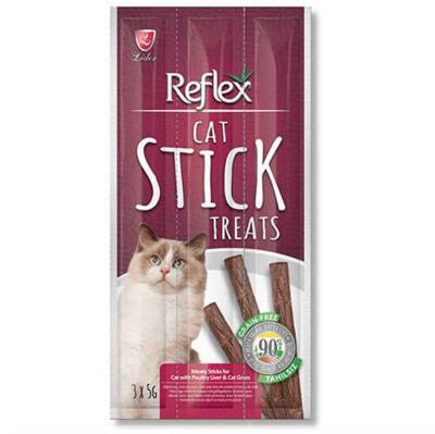 Reflex Cat Stick Kümes Hayvanlı ve Ciğerli Tahılsız Kedi Ödül Çubukları 5 Gr x 3 Stick - 1