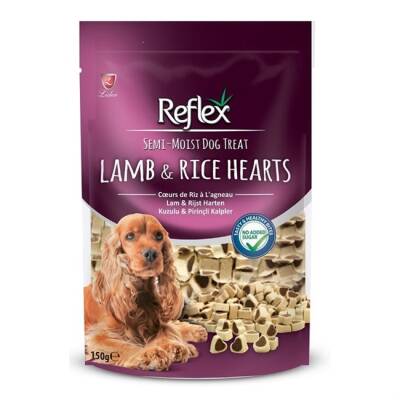 Reflex Kuzulu ve Pirinçli Mini Kalpli Yarı Yumuşak Köpek Ödül Ödülü 150 Gr - 1