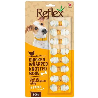 Reflex Tavuk Etli Düğümlü Köpek Çiğneme Kemiği 8'li 100 Gr - 1