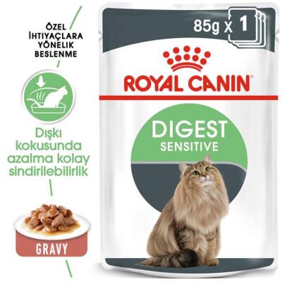 Royal Canin Pouch Gravy Sindirim Hassasiyeti Yetişkin Yaş Kedi Maması 85 Gr - 1