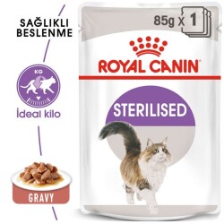Royal Canin Pouch Gravy Sterilised Kısırlaştırılmış Yetişkin Yaş Kedi Maması 85 Gr - 1