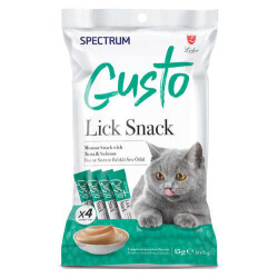 Spectrum Gusto Lick Snack Ton Balıklı ve Somonlu Sıvı Kedi Ödülü 4x15 Gr - 1
